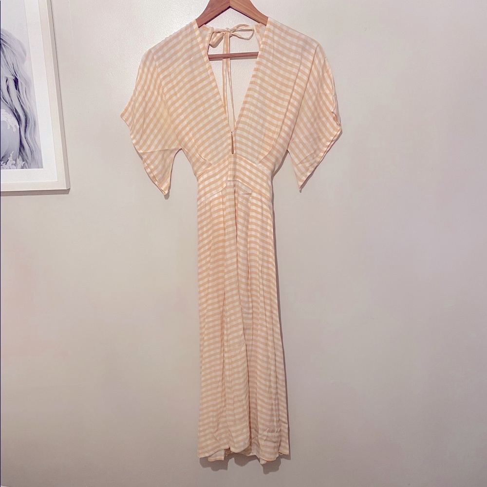 Faithfull the brand checkered midi dress
